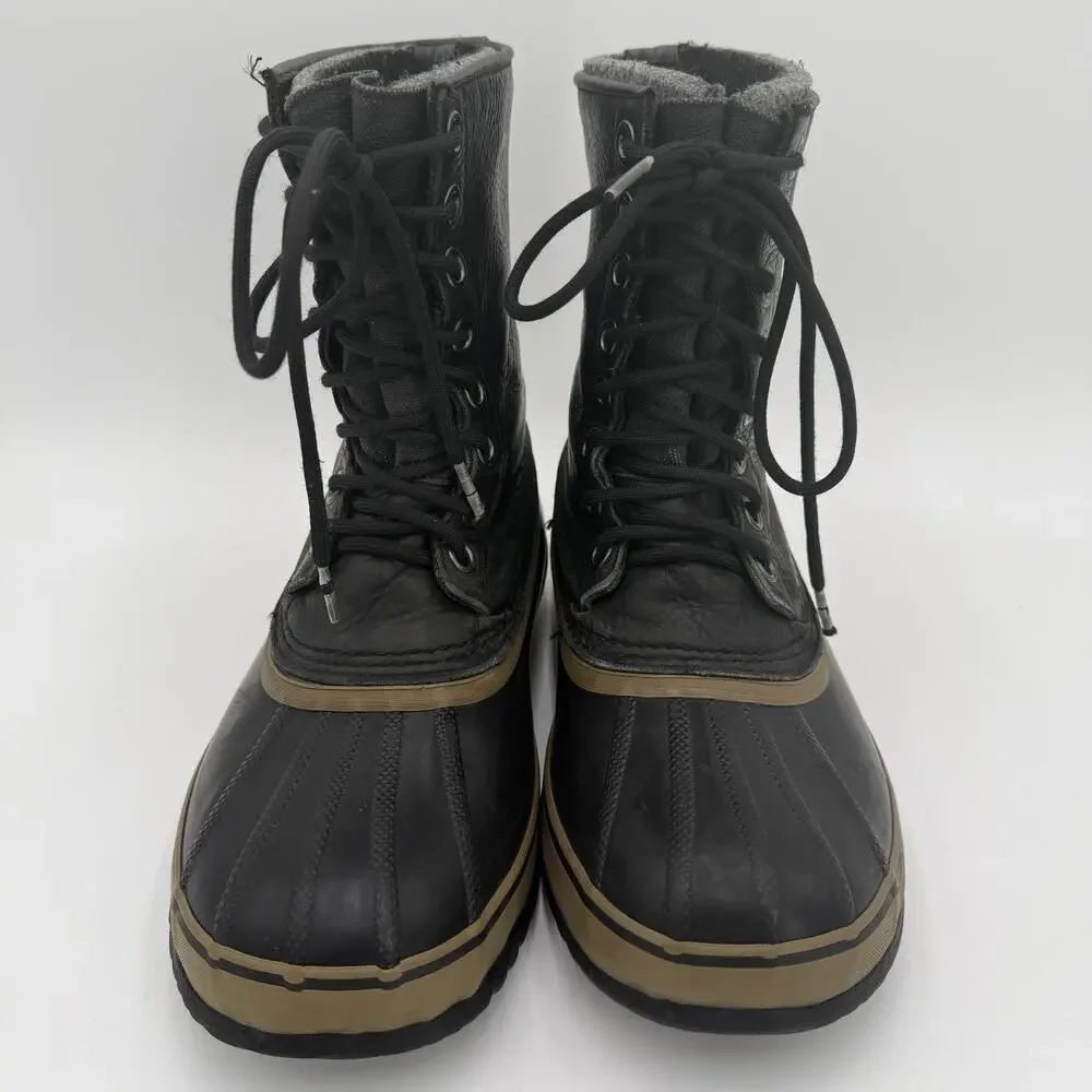 Sorel Men's Black Leather 1964 Premium T Snow Lace Up Boots Size 8